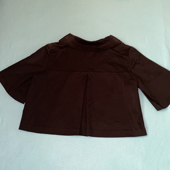 COURTENAY Y2K black jacket blouse Peter Pan collar 2 big buttons vintage size L - Picture 2 of 11